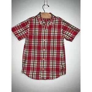 Janie and Jack Checked Short Sleeve Button Down Size 7 Boy's Shirt